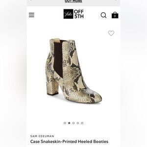 Sam Edelman Case Snakeskin-Printed Heeled Booties size 9